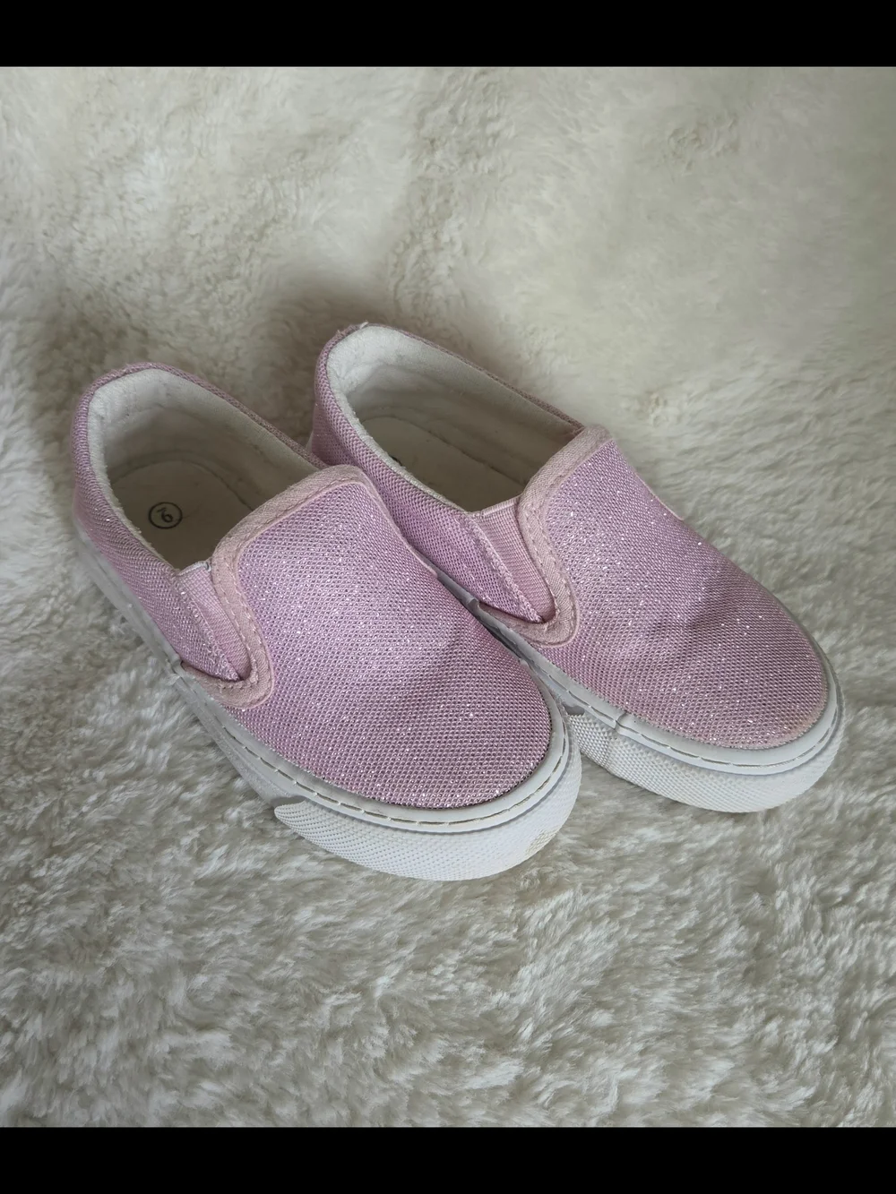 Kids Slip-On Glitter Canvas Shoes - Pink